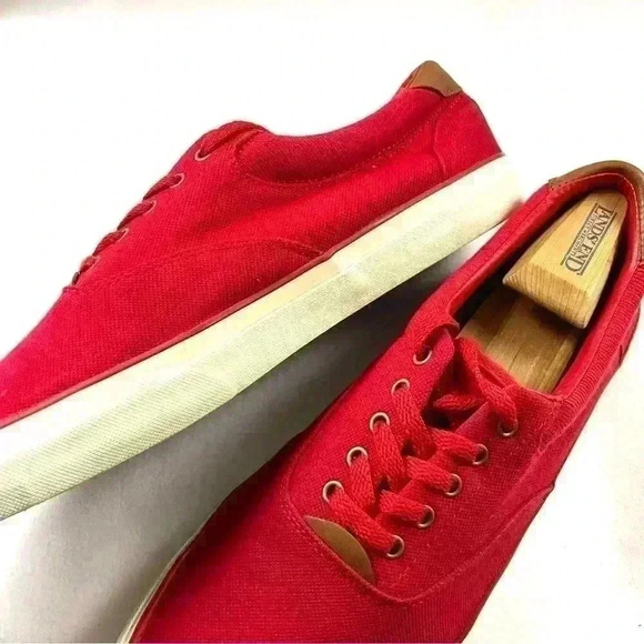 Polo Ralph Lauren Thorton Red Canvas Tie Rlite Cushion Low-Top Sneaker Size 12D - Picture 8 of 13